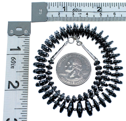 Authentic Sterling Silver Southwest Hematite Bead Necklace SX114601